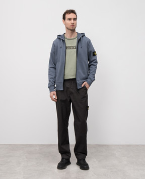 Stone Island Синя спортивна куртка з патчем логотипа K1S156100042S0051
