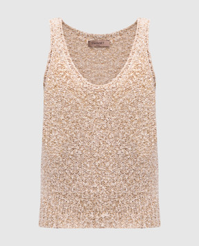 Twinset Бежевий топ з люрексом 251TT3381