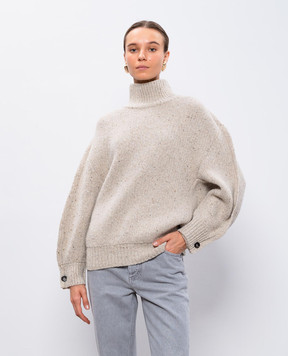 Bottega Veneta Бежевый свитер с шерстью 802130V4O10