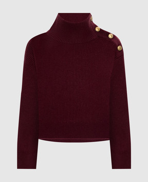 Brunello Cucinelli Бордовий светр з вовни, кашеміру та шовку M16725104