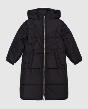 Balmain Детская черная куртка с контрастным принтом логотипа BV2R40N0118410