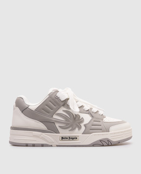 Palm Angels Серые кожаные кроссовки Venice с логотипом PMIA101S25LEA001