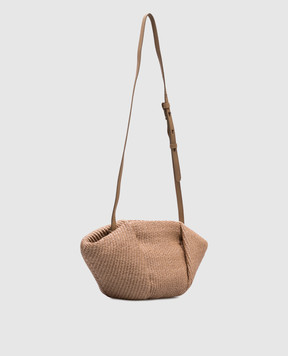 Brunello Cucinelli Бежевая плетеная сумка Pouch Marina из рафии MB39D2697
