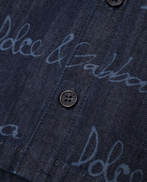 Dolce&Gabbana Детская синяя рубашка с логотипом L14S22LDC87
