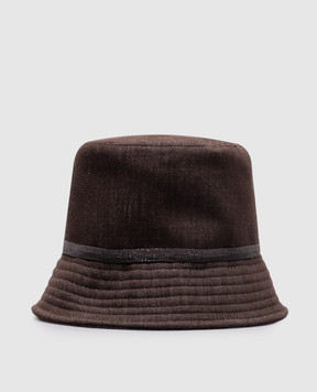 Brunello Cucinelli Коричневая панама с цепочкой мониль MCAP90064P