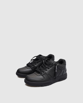 Off-White Чорні шкіряні кросівки Оut Оf Оffice з логотипом OMIA189C99LEA013
