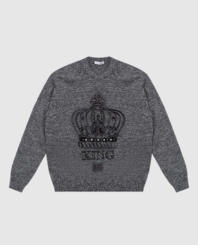 Dolce&Gabbana Дитячий бежевий світшот з люрексом з логотипом L5JWBOG7O0U46