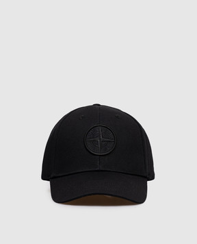 Stone Island Чорна кепка з вишивкою емблеми K2S159100013S0248