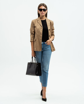 Max Mara Черный топ OMEGA с шерстью OMEGA