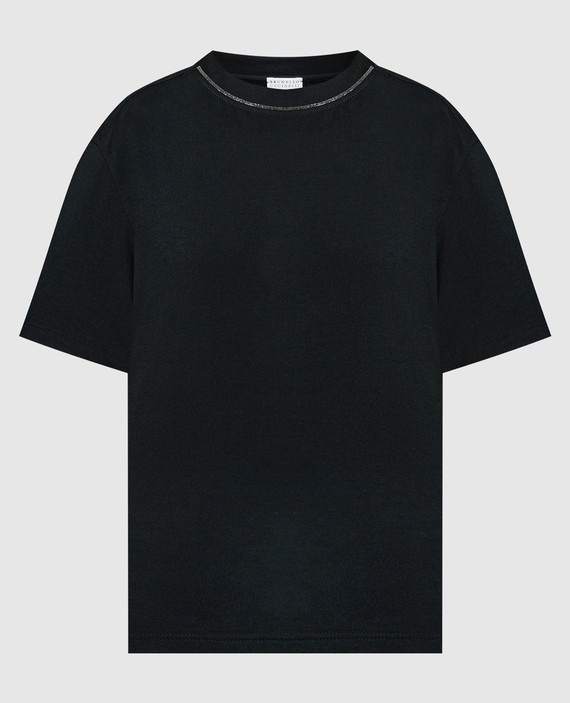 Черная футболка с цепочкой мониль