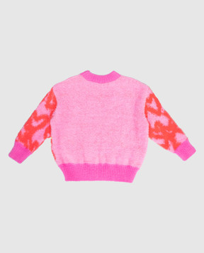Palm Angels Дитячий рожевий светр Spray Hearts PGHE002F25KNI003412