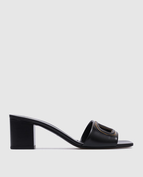 Valentino Черные кожаные мюли с логотипом 6W2S0IR3RLL