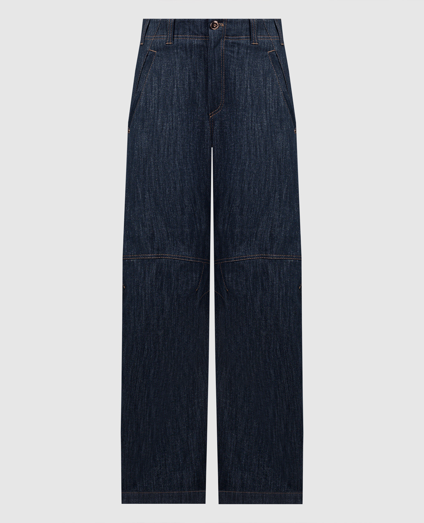 

Синие джинсы с люрексом, Синий, Широкие джинсы