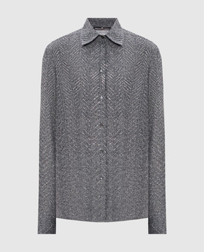 Ermanno Scervino Серая блуза с кристаллами D472K322CTZFY