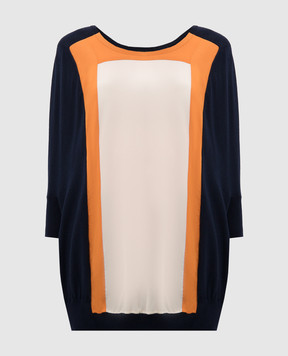 Vionnet Синій джемпер з вовни та шовку MSVMP12001F2002