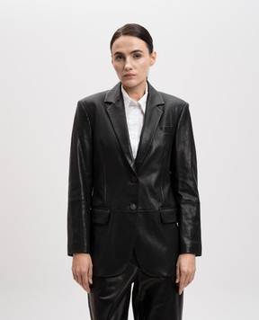 Brunello Cucinelli Черный кожаный жакет MPCCK7008