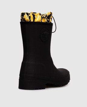 Versace Дитячі чорні гумові черевики з емблемою Medusa 10217201A14773