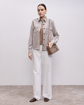 Loro Piana Коричневые футболки с вышивкой эмблемы. FAO5498