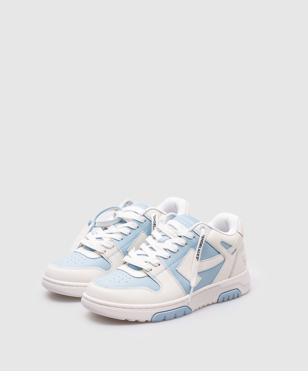 Off-White Голубые кожаные кроссовки Out OF Office OWIA259C99LEA014 изображение 2