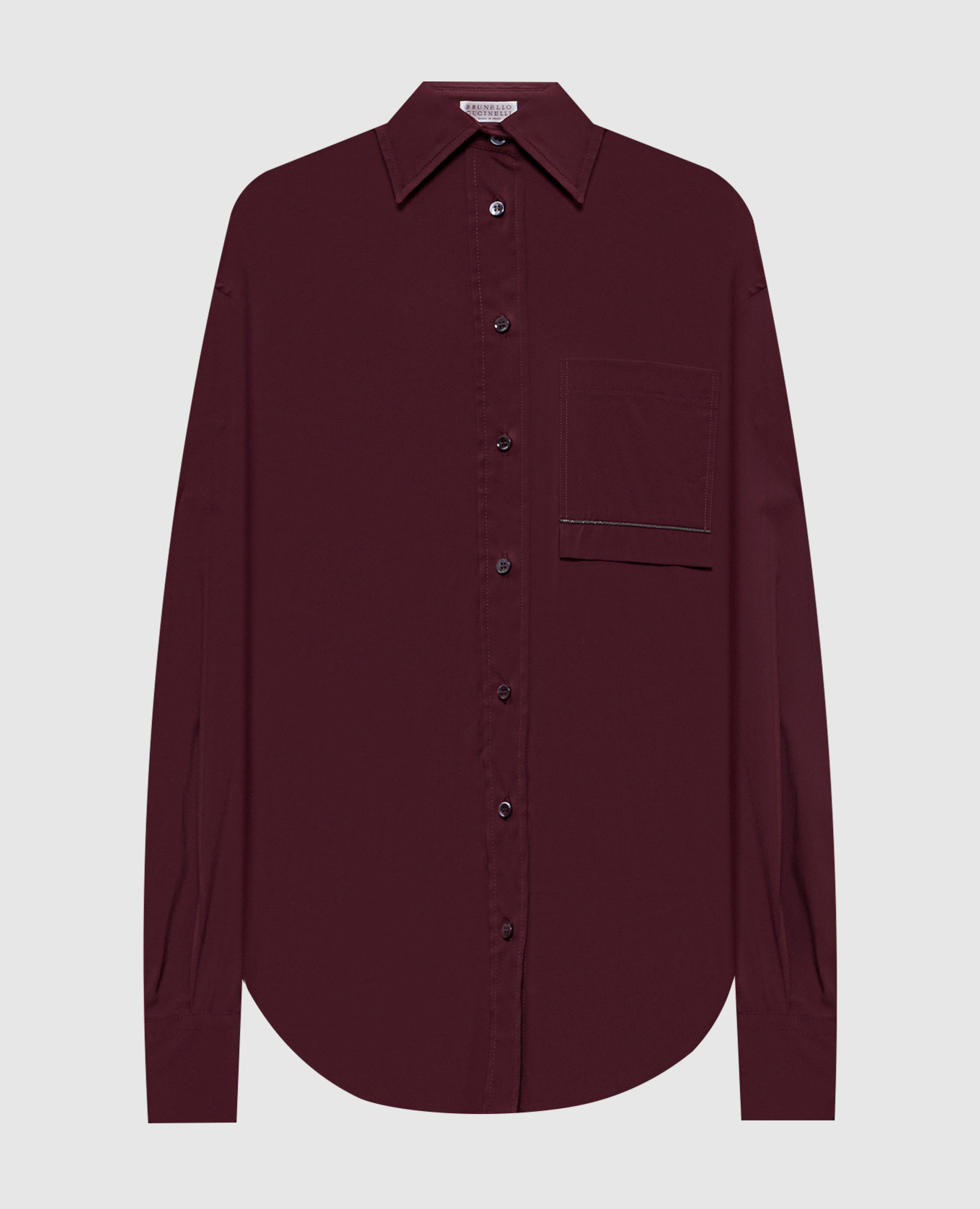 Бордовая рубашка с цепочкой мониль