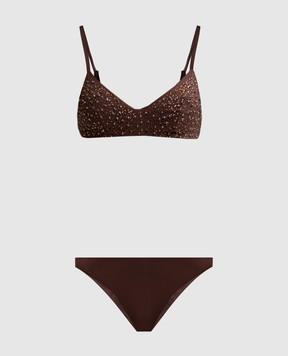 Twinset Коралловый купальник с кристаллами и пайетками 251LBMA12