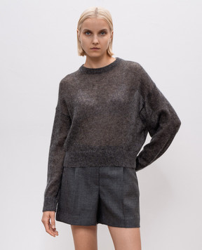 Brunello Cucinelli Сірий джемпер з вовною з люрексом MBG775500