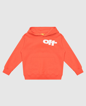 Off-White Детское оранжевое худи с принтом логотипа. OBBB001S25FLE002