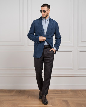 Stefano Ricci Синий блейзер с нубуком M7J4100130SUECV6