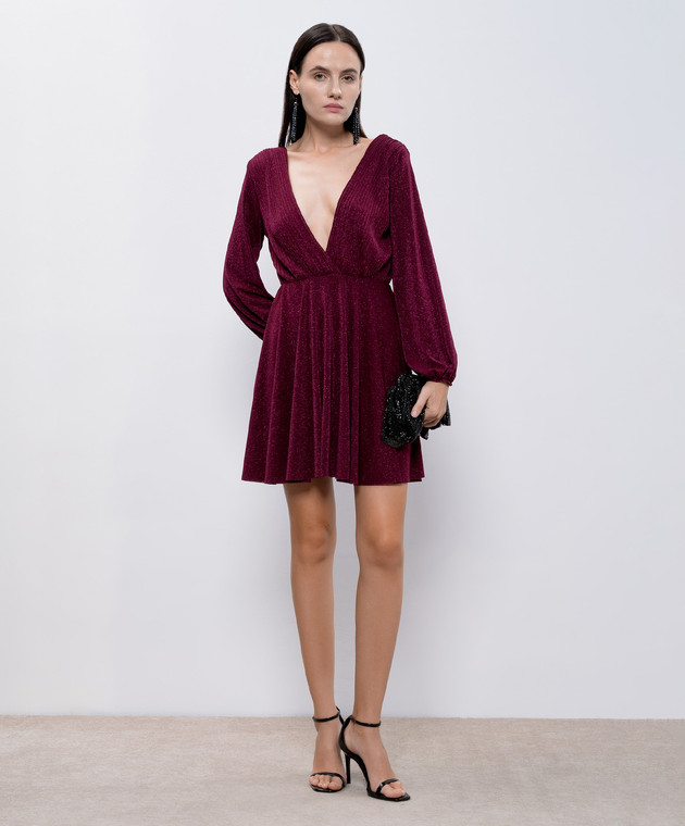 Solotre Burgundy dress with lurex M1S0164 buy with Ireland delivery at Symbol