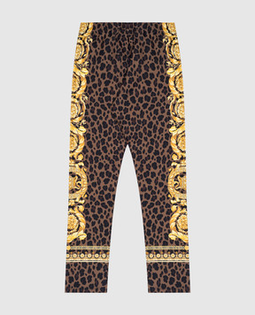 Versace Детские коричневые леггинсы Wild Barocco 10000421A12569812