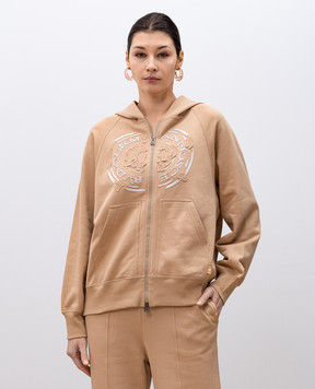 Ermanno Scervino Бежевая спортивная куртка с фактурной вышивкой логотипа D461M301RSTKRA