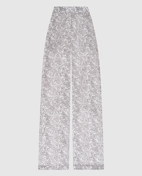 Ermanno Scervino Белые брюки в цветочный принт. D464P707YZV