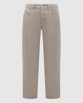 Brunello Cucinelli Зеленые джинсы с логотип патч M0H81P5847