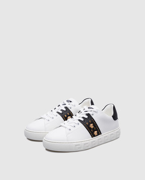 Versace Білі кеди Greca з логотипом 10135681A13065