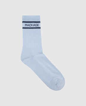 Mackage Блакитні шкарпетки BARRY з візерунком логотипа BARRY