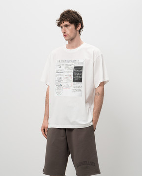 Maison Margiela MM6 Белая футболка с брендовым принтом SH0GC0043S24312