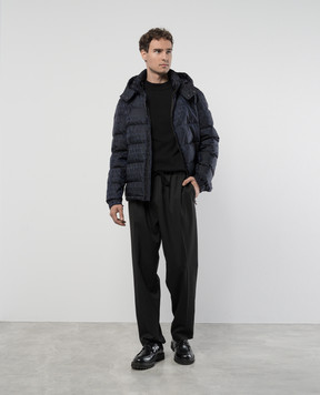 Valentino Синий пуховик в узоре Toile Iconographe 5V3CNA319VF