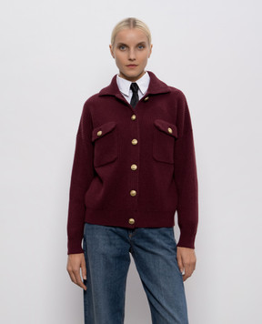 Brunello Cucinelli Бордовий кардиган з вовни, кашеміру та шовку M16725106