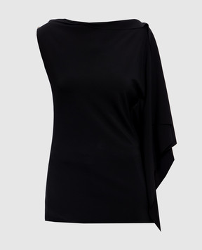 Max Mara Sportmax Черный топ FIORELLA асимметричного кроя FIORELLA
