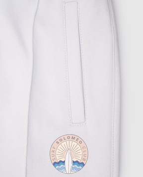 Brunello Cucinelli Детские голубые джогеры с принтом BW863E352B