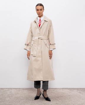 Thom Browne Бежевий тренч FOC597A06111