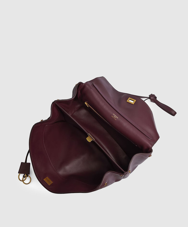 Balenciaga Бордовая кожаная сумка Rodeo 7897722AA4V изображение 4