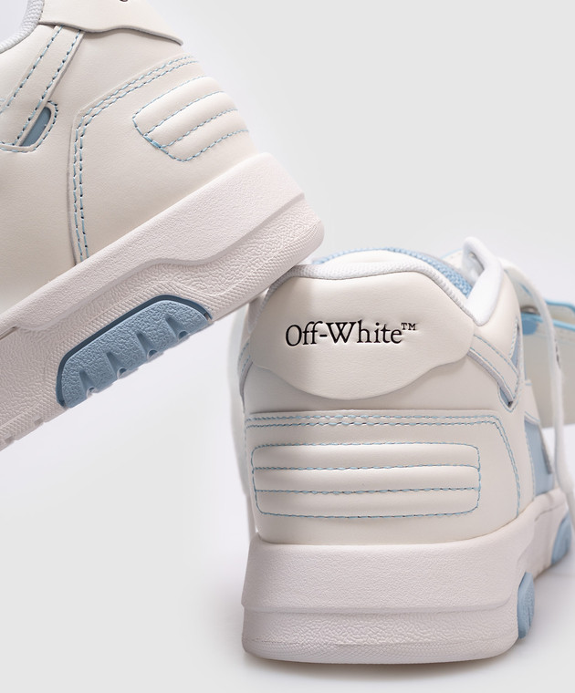 Off-White Голубые кожаные кроссовки Out OF Office OWIA259C99LEA014 изображение 5