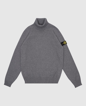 Stone Island Детский серый свитер с логотипом 8116504A28