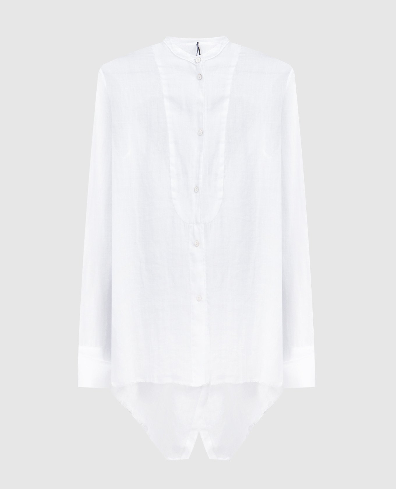 White blouse with raw edges