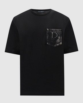 Dolce&Gabbana Чорна футболка з логотипом G8PN9ZG7O4J