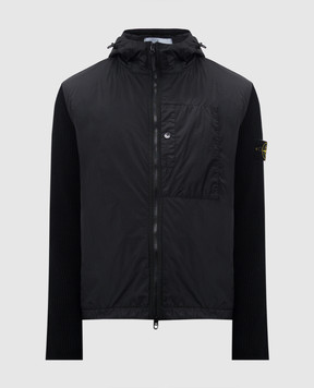 Stone Island Черная куртка с шерстью с логотипом 811545637