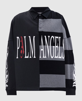 Palm Angels Сірий лонгслів з коміром поло PMGC01BF25FAB001