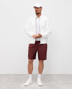 Brunello Cucinelli Белое поло с принтом логотип эмблемы MW8641330F