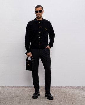 Dolce&Gabbana Чорні штани з вовною з логотипом GW13EZFURIR